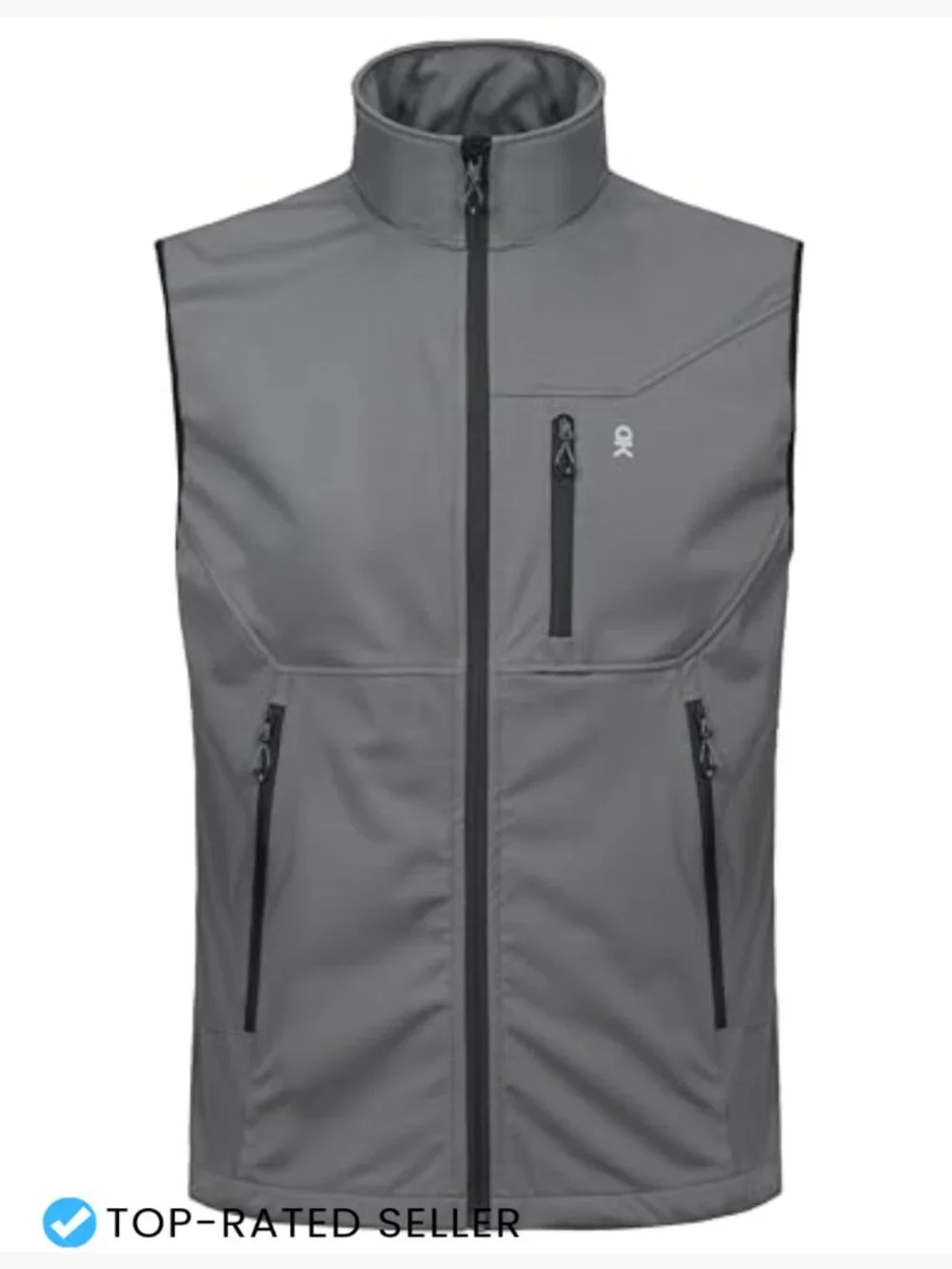 Men's Lightweight Golf Vest Windproof Water-Resistant 4-Way Stretch Zip-Up